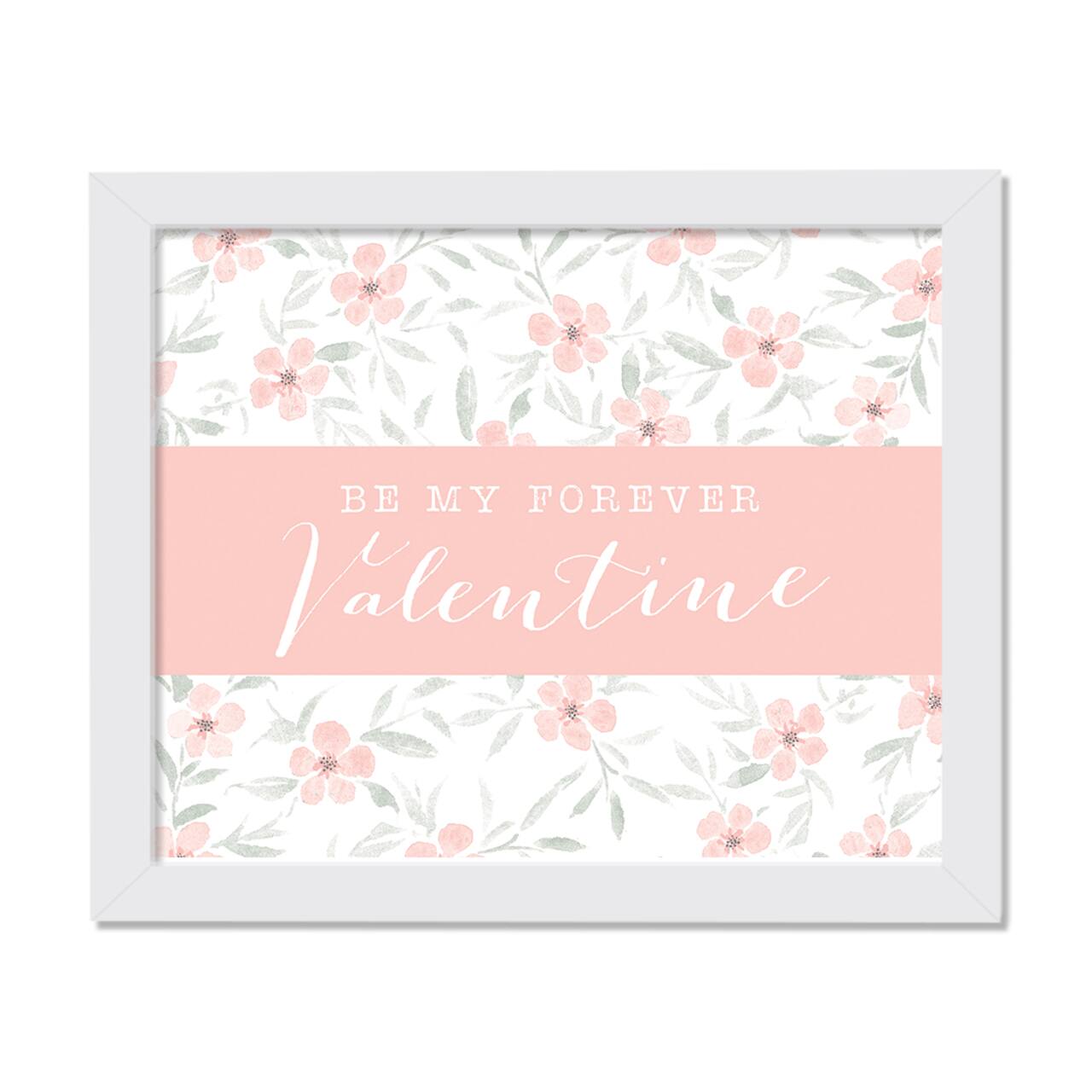 11" x 14" Forever Valentine Floral White Framed Print Wall Art